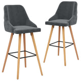 Chaises de bar lot de 2 gris foncé velours