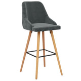 Chaises de bar lot de 2 gris foncé velours