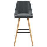 Chaises de bar lot de 2 gris foncé velours