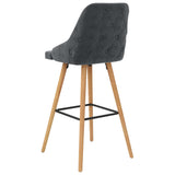 Chaises de bar lot de 2 gris foncé velours