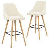 Chaises de bar lot de 2 crème velours