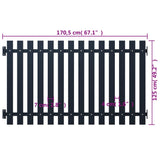 Anthracite fence panel 170.5x125 cm Powder coated steel