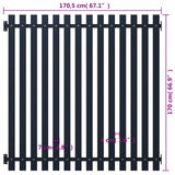 Anthracite fence panel 170.5x170 cm Powder coated steel