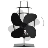 Ventilateur de poêle alimenté par chaleur 4 pales Noir