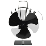 Ventilateur de poêle alimenté par chaleur 3 pales Noir