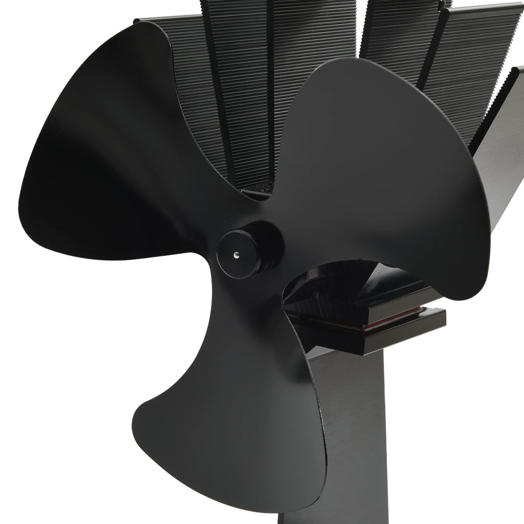 Ventilateur de poêle alimenté par chaleur 3 pales Noir