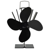 Ventilateur de poêle alimenté par chaleur 4 pales Noir