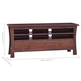 Meuble TV Marron classique 100x30x45 cm Bois d'acajou massif