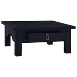 Coffee table Café light black 68x68x30 cm Solid mahogany wood