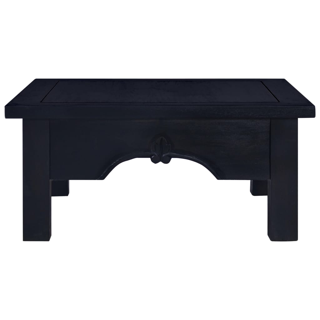 Coffee table Café light black 68x68x30 cm Solid mahogany wood