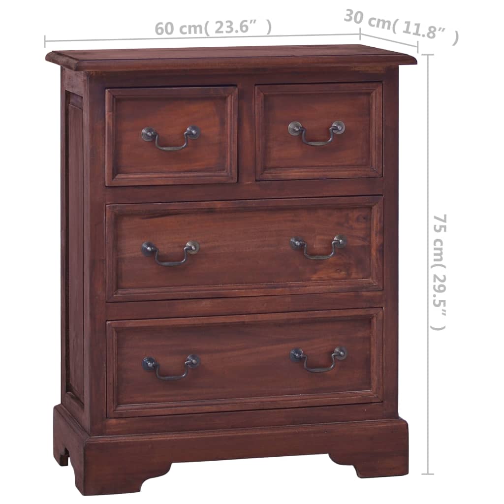 Commode Marron classique Bois d'acajou massif