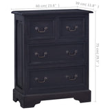 Commode Café noir clair Bois d'acajou massif