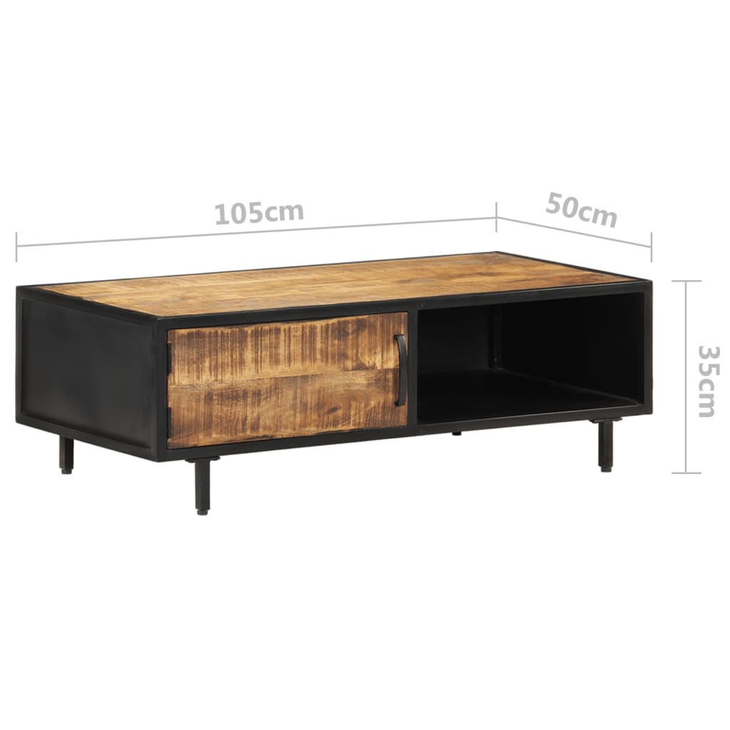 Table basse 105x50x35 cm Bois de manguier brut