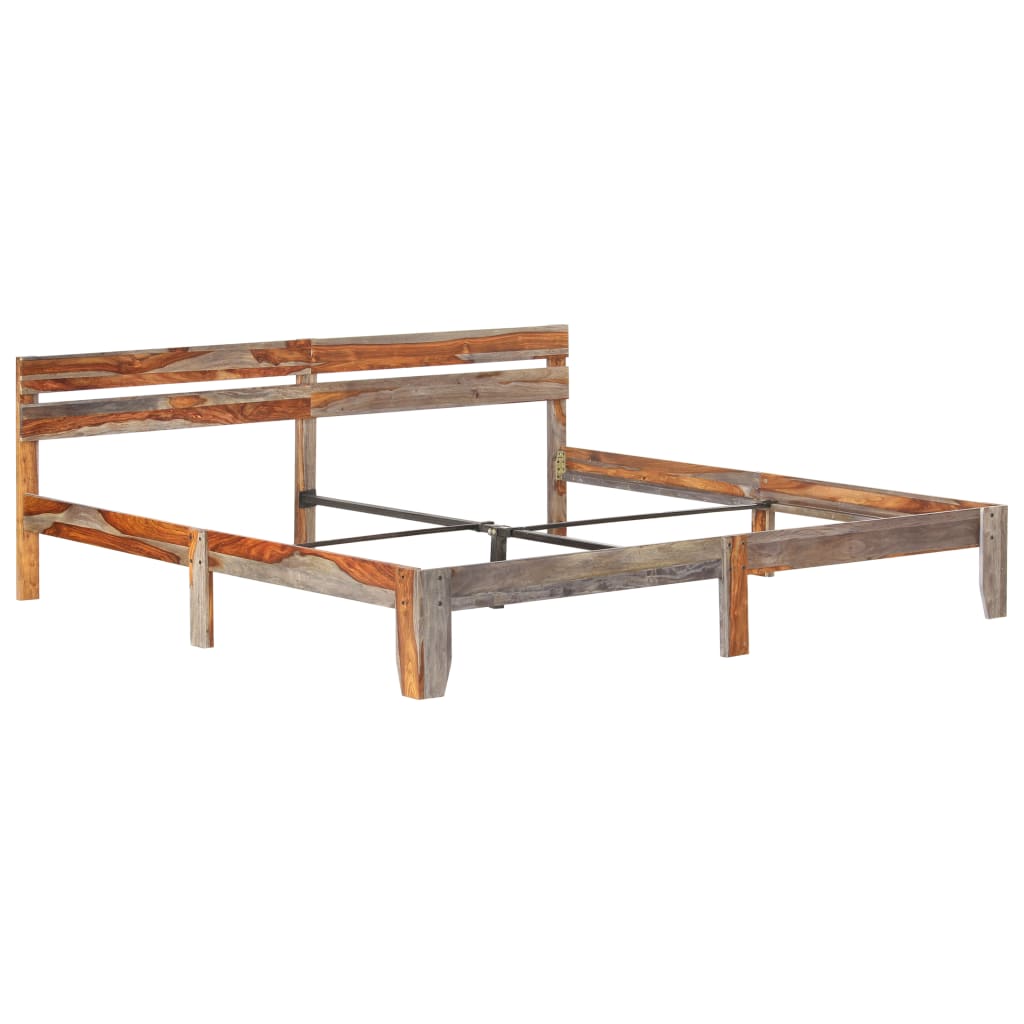 Cadre de lit sans matelas bois massif 200x200 cm