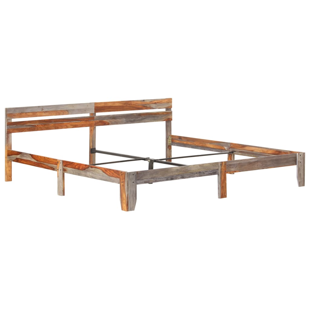 Cadre de lit sans matelas bois massif 200x200 cm