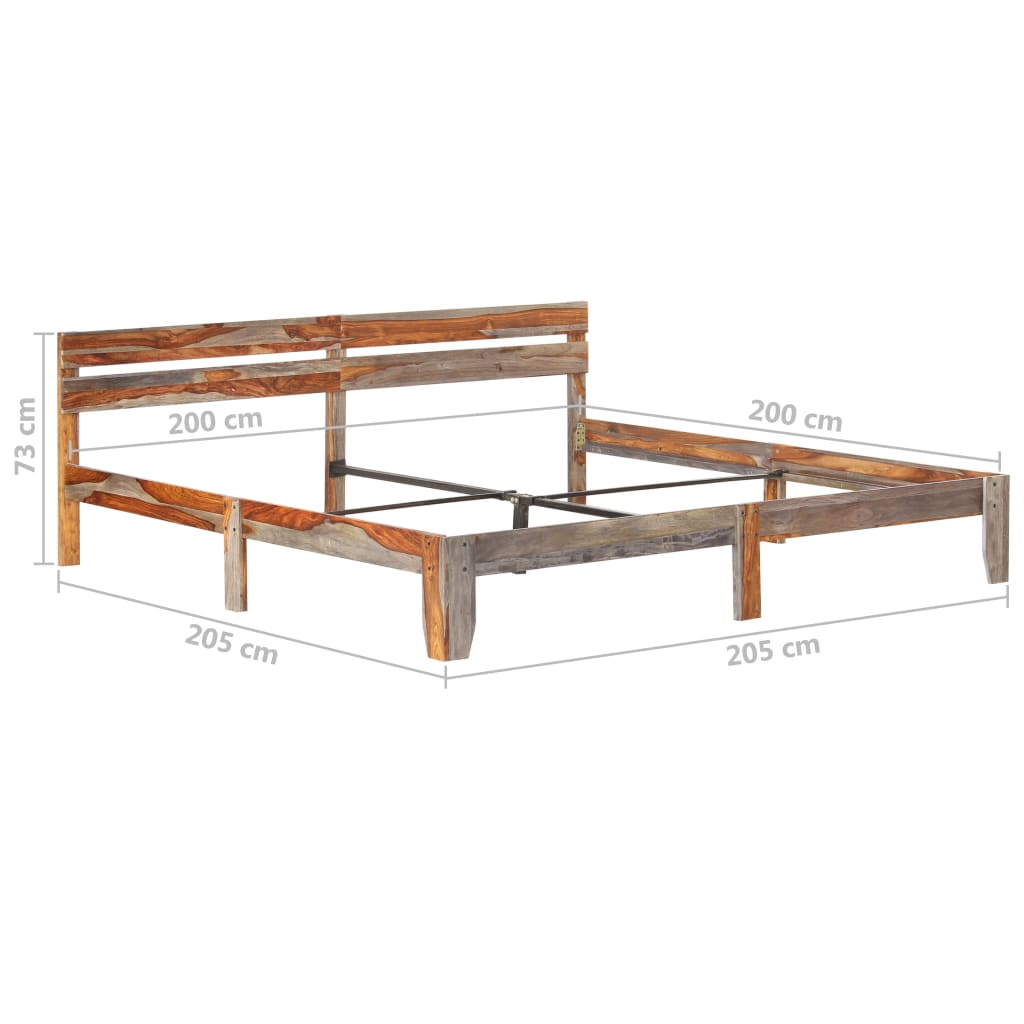 Cadre de lit sans matelas bois massif 200x200 cm