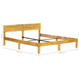 Cadre de lit sans matelas bois de manguier massif 180 cm