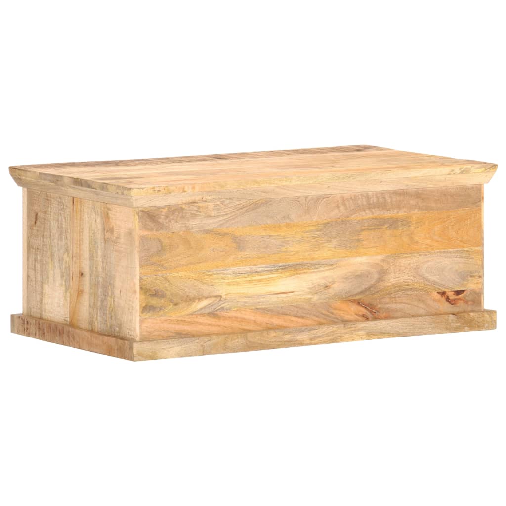 Table basse 90x50x35 cm Bois de manguier et canne naturelle