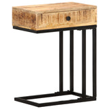 Table d'appoint en forme d'U 45x30x61cm Bois de manguier massif