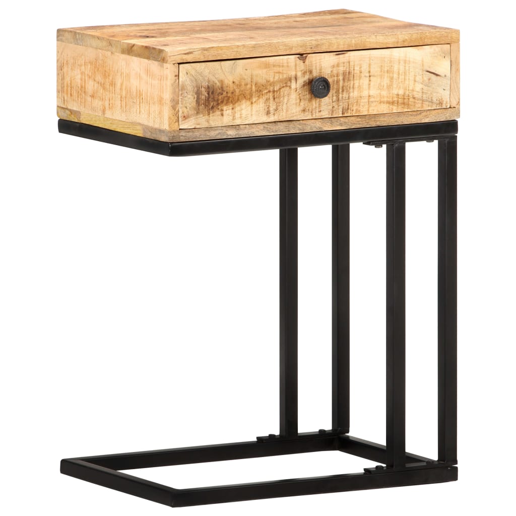 Table d'appoint en forme d'U 45x30x61cm Bois de manguier massif