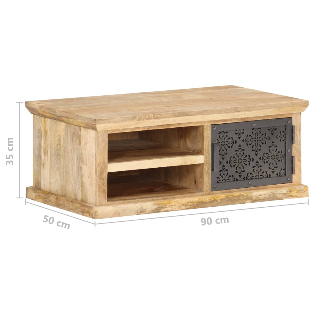 Table basse avec porte 90x50x35 cm Bois de manguier solide