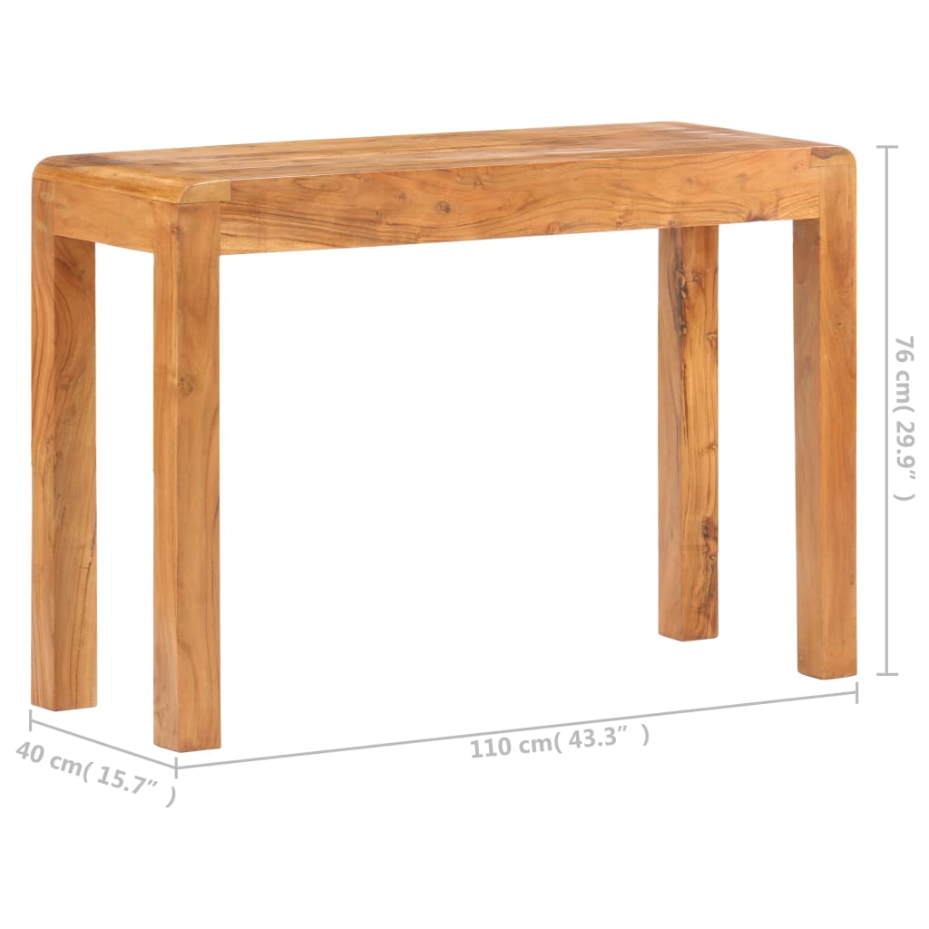 Table console 110x40x76cm Bois d'acacia massif et finition miel