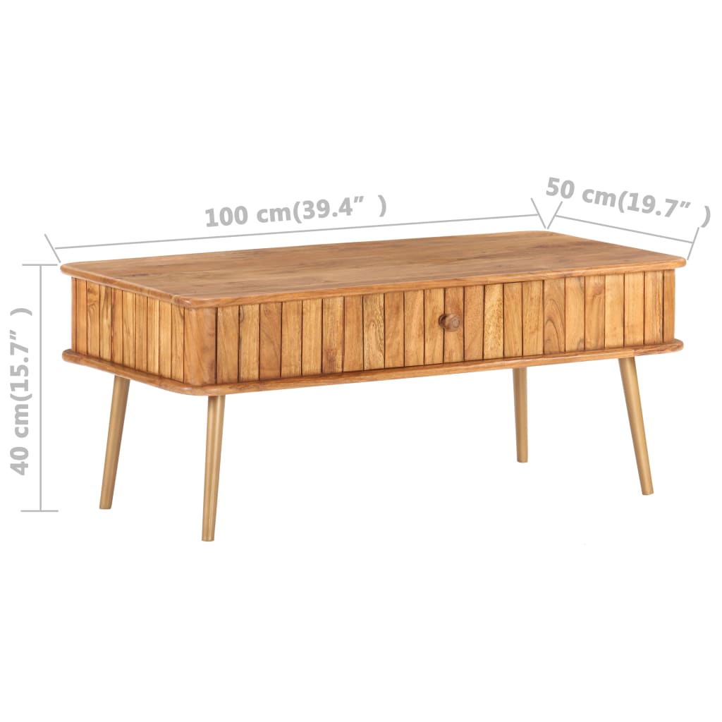 Table basse 100x50x40 cm Bois d'acacia massif