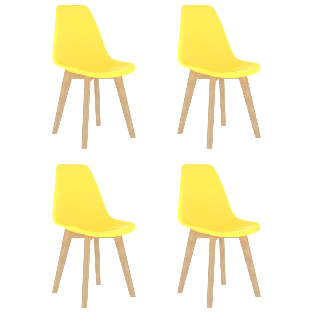 Chaises à manger lot de 4 jaune plastique