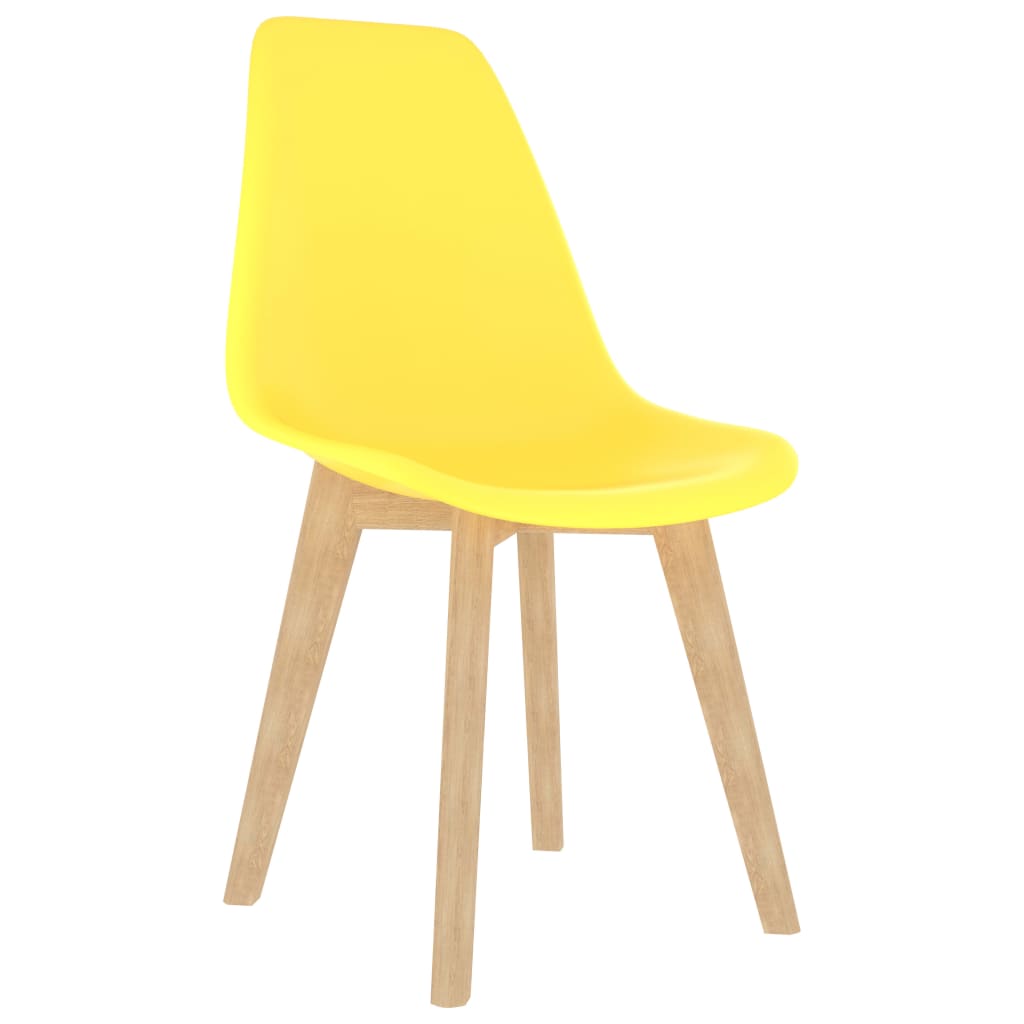 Chaises à manger lot de 4 jaune plastique