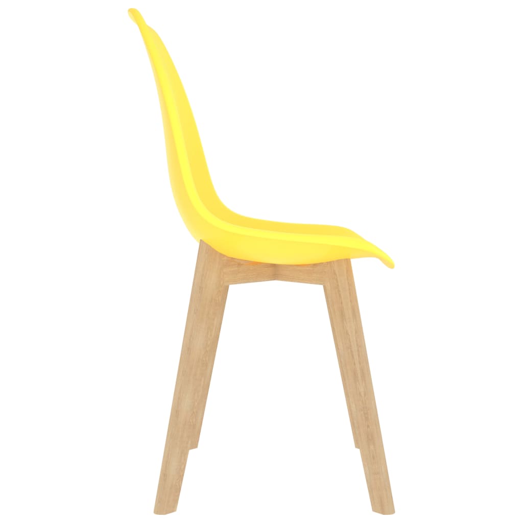 Chaises à manger lot de 4 jaune plastique