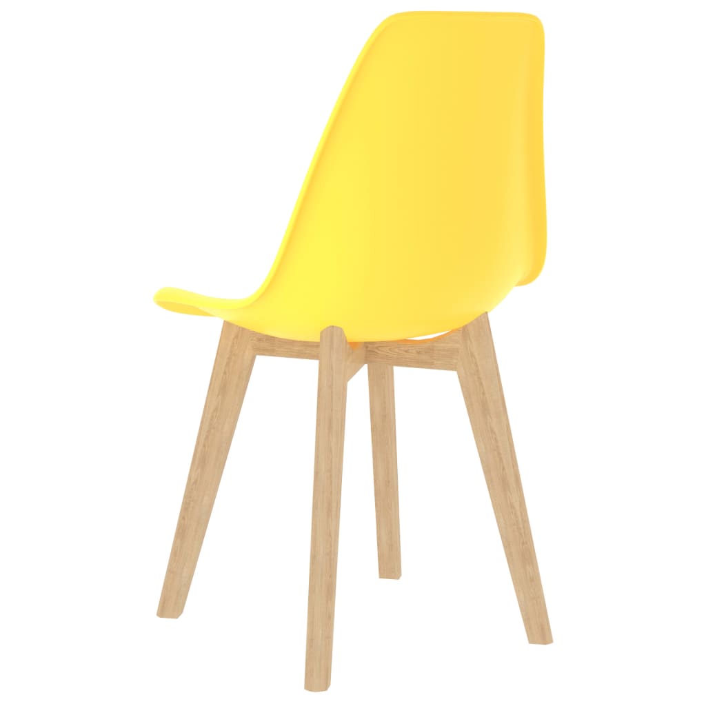 Chaises à manger lot de 4 jaune plastique