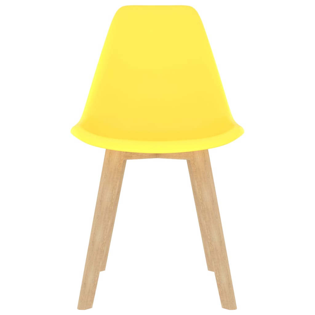 Chaises à manger lot de 6 jaune plastique