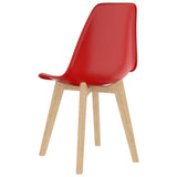 Chaises à manger lot de 4 rouge plastique