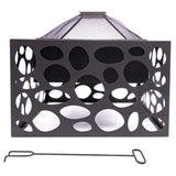 RedFire Foyer avec grille de barbecue Mikor Noir