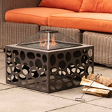 RedFire Foyer avec grille de barbecue Mikor Noir