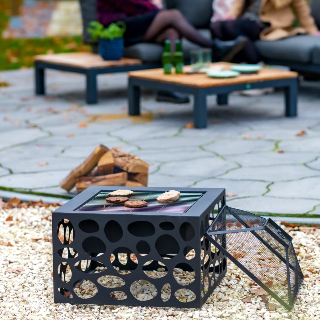 RedFire Foyer avec grille de barbecue Mikor Noir