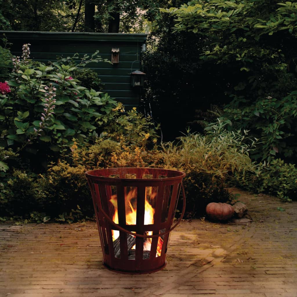 ProGarden Panier à feu avec poignée Métal Rouille