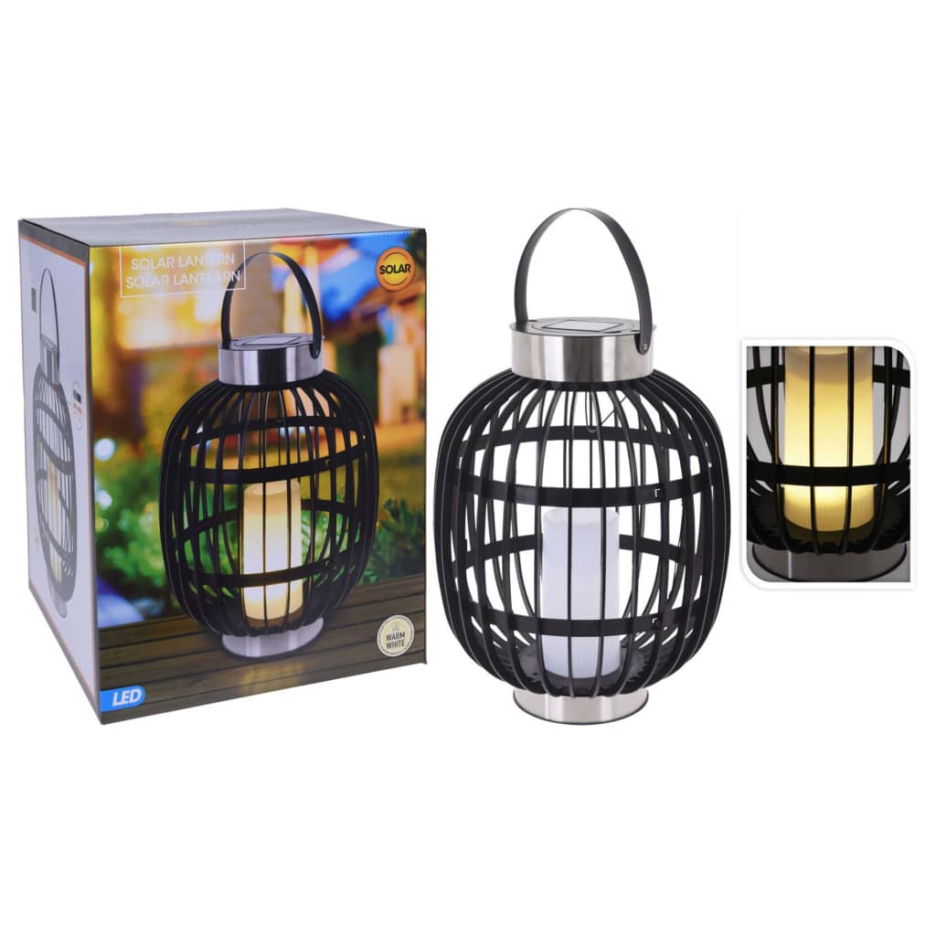 ProGarden LED Solar Outdoor Light with Candle Black 35 cm