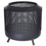 ProGarden Panier à feu avec grille de barbecue 50x51 cm Noir