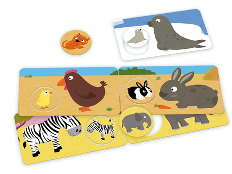 Jeu d'association NATHAN La Petite Ecole - Mamans et Bébés - Bébé Animaux - Mixte - A partir de 3 ans