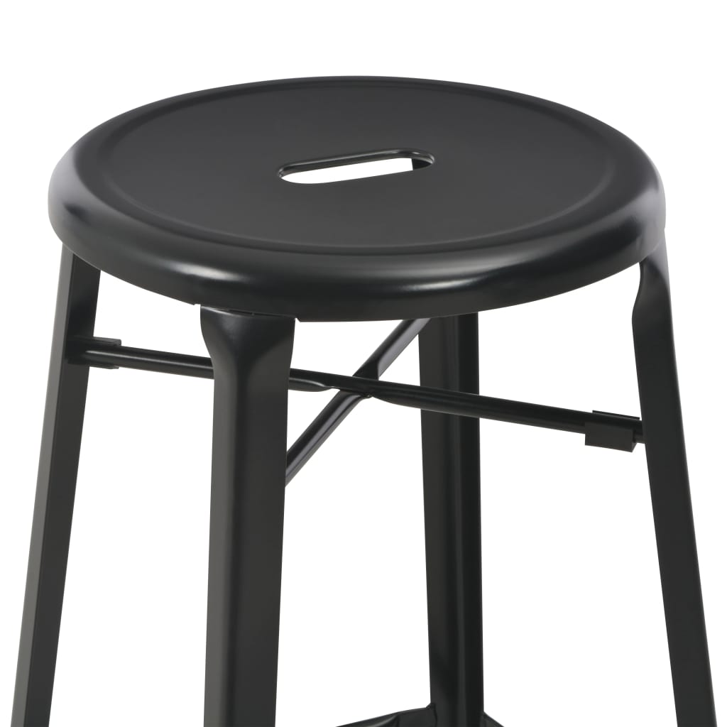 Tabourets de bar lot de 6 noir acier