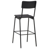 Chaises de bar lot de 4 noir contreplaqué solide et acier