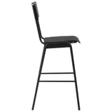 Chaises de bar lot de 6 noir contreplaqué solide et acier