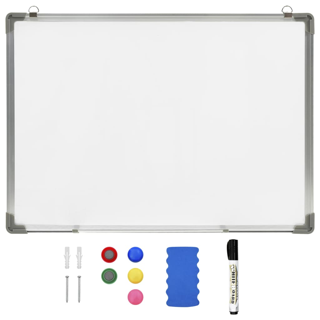 Magnetisches, trocken abwischbares Whiteboard Weiß 70x50 cm Stahl