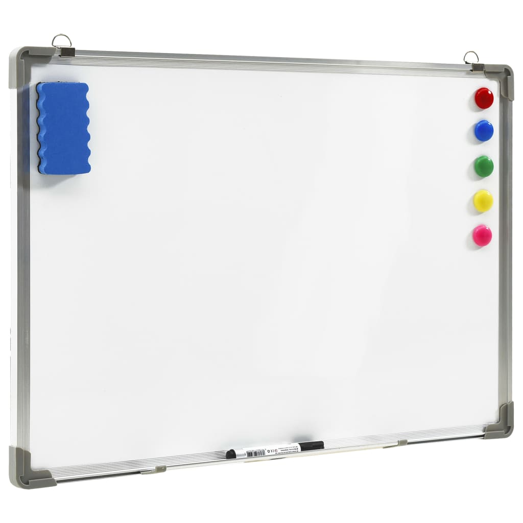 Magnetisches, trocken abwischbares Whiteboard Weiß 70x50 cm Stahl