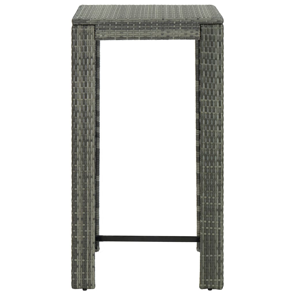 Table de bar de jardin Gris 60,5x60,5x110,5 cm Résine tressée