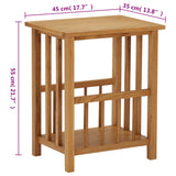 Zeitschriftentisch 45x35x55 cm Massives Eichenholz