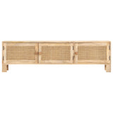 Meuble TV 140x30x40 cm Bois de manguier et canne naturelle