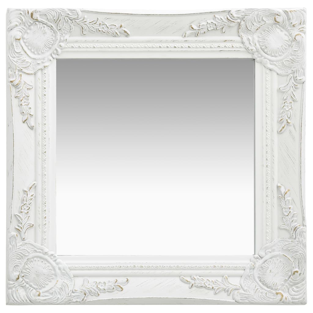 Miroir mural style baroque 40x40 cm Blanc