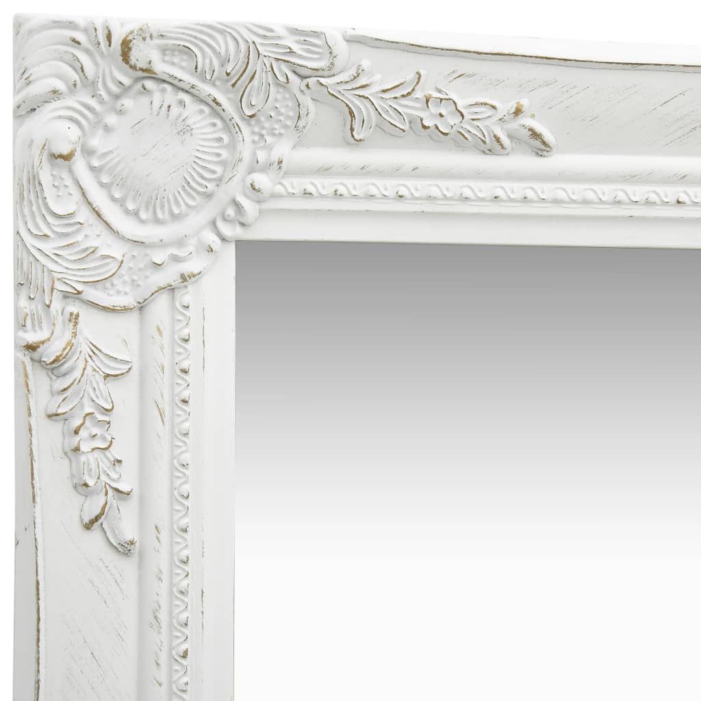 Miroir mural style baroque 40x40 cm Blanc